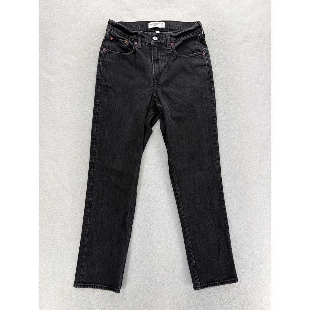 Abercrombie & Fitch 90s Straight Jeans Womens 2/26 Short Mid Rise Curve Love